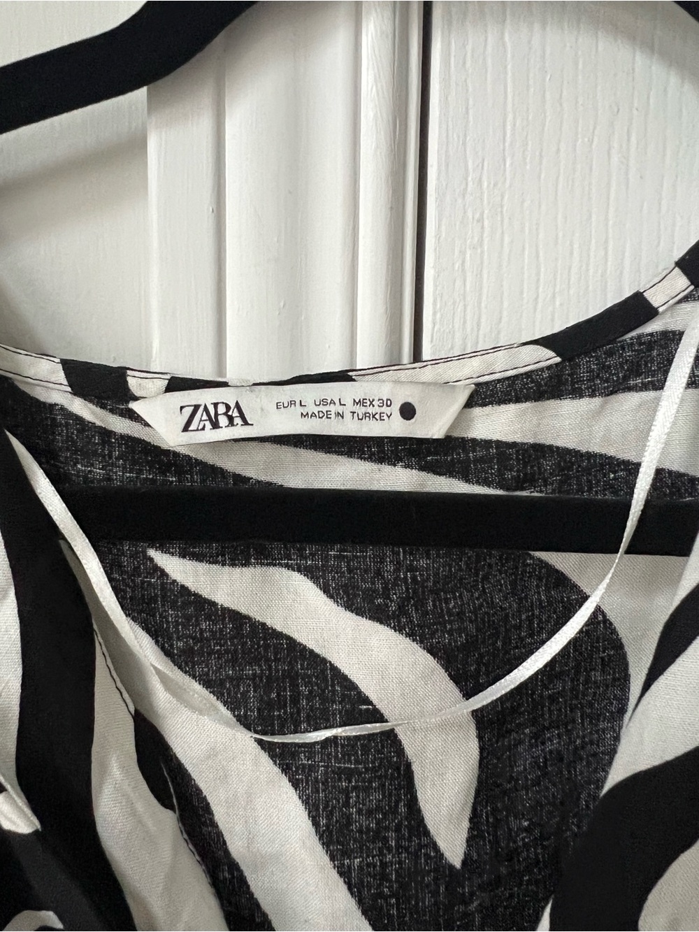 Zara Black and White Zebra Print Midi Dress - Picture 4 of 4